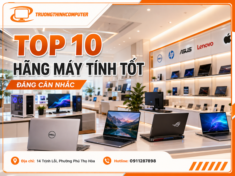 Top 10 hãng máy tính tốt