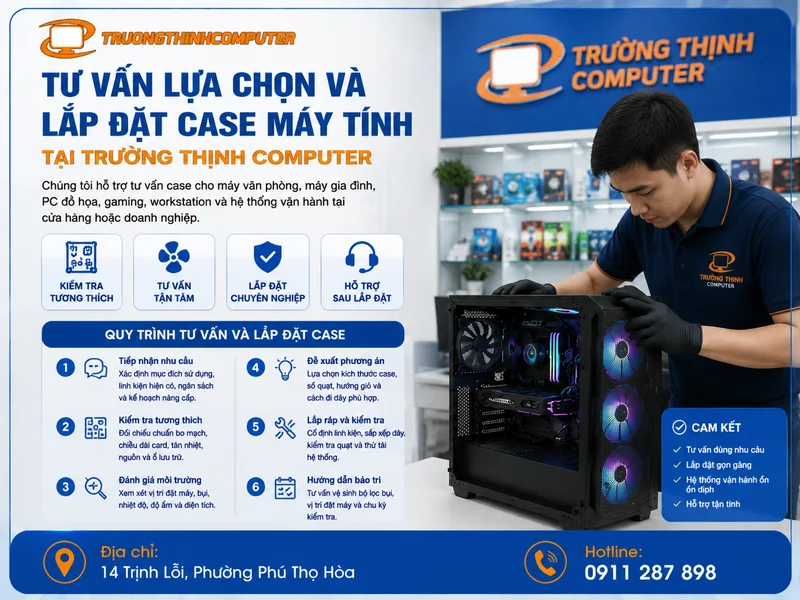 Tư vấn lựa chọn và lắp đặt case tại TRƯỜNG THỊNH COMPUTER