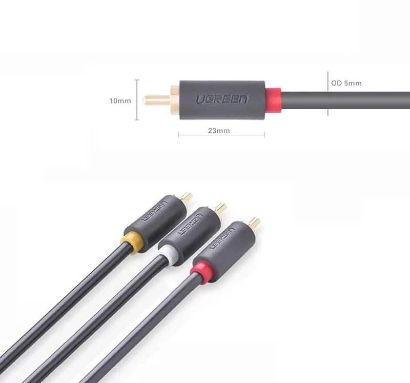 Cáp AV Ugreen 10524 3RCA sang 3RCA dài 1.5m