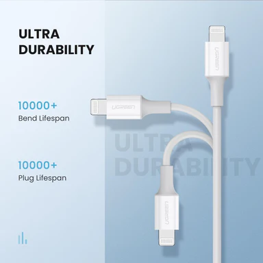Cáp USB-C to Lightning Ugreen 10493 US171 MFi 1m sạc nhanh 3A