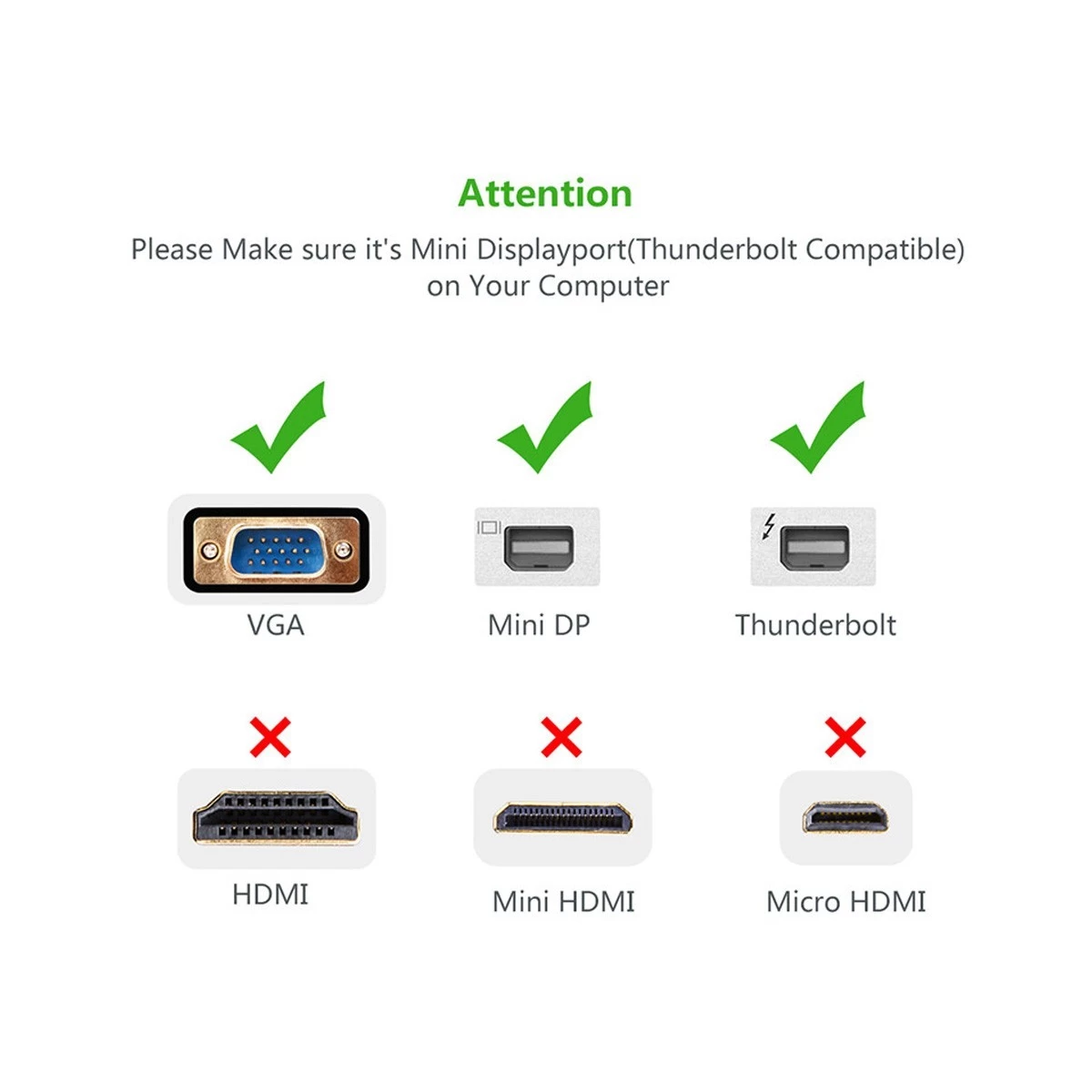Bộ chuyển Mini DisplayPort sang VGA Ugreen 10458 màu trắng Full HD