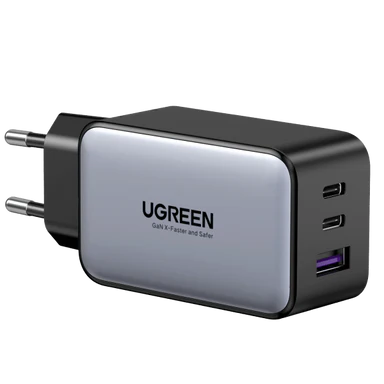Củ sạc Ugreen 10335 CD244 GaN 65W 3 cổng 2C1A chân EU màu đen