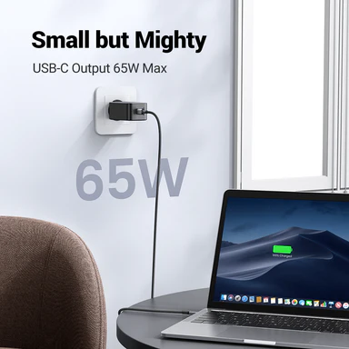Củ sạc Ugreen 10335 CD244 GaN 65W 3 cổng 2C1A chân EU màu đen