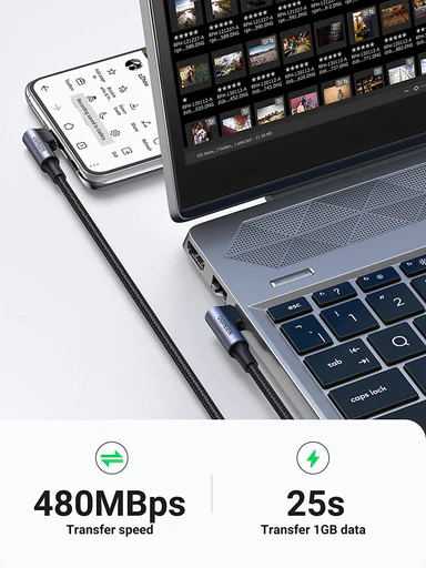 Cáp USB-C Ugreen 10357 100W dài 3M bẻ góc 90 độ