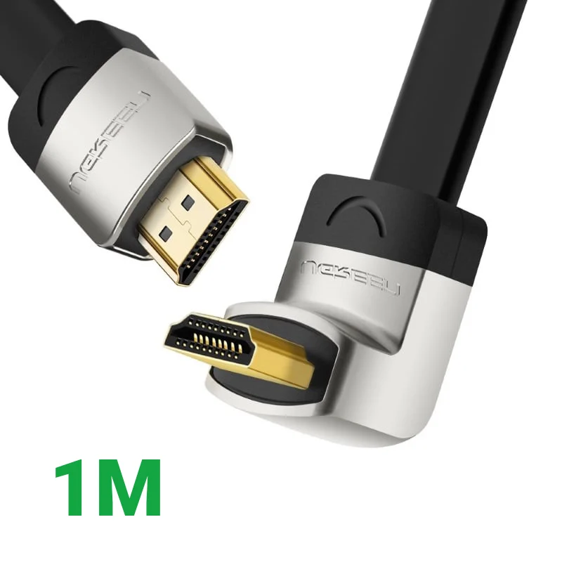 Cáp HDMI Ugreen 10277 dẹt 1M bẻ lên góc 90 độ