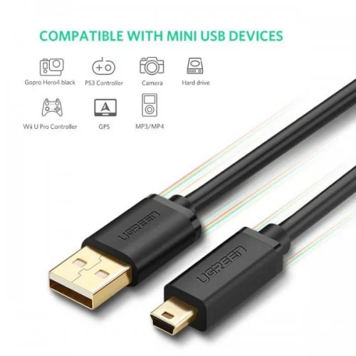 Cáp Mini USB Ugreen 10355 US132 dài 1m USB 2.0 480Mbps