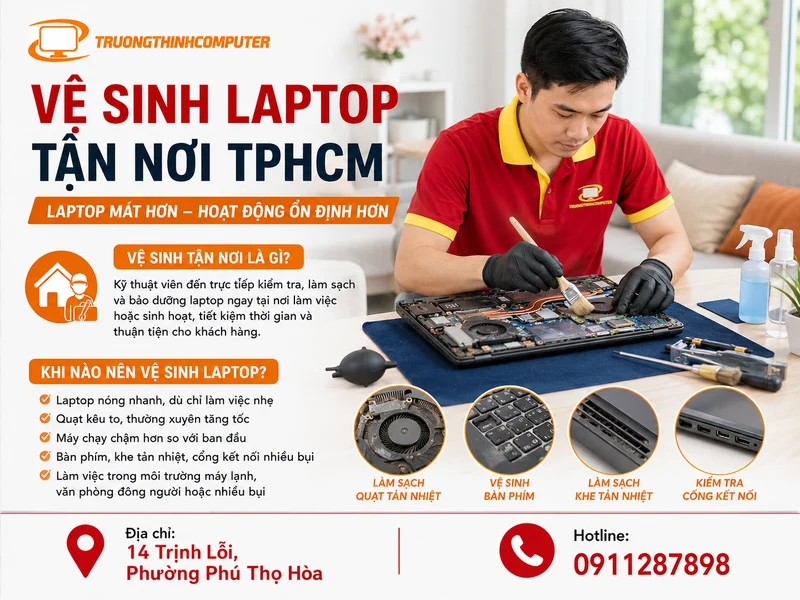 Vệ sinh laptop tận nơi TPHCM là gì và khi nào nên thực hiện?