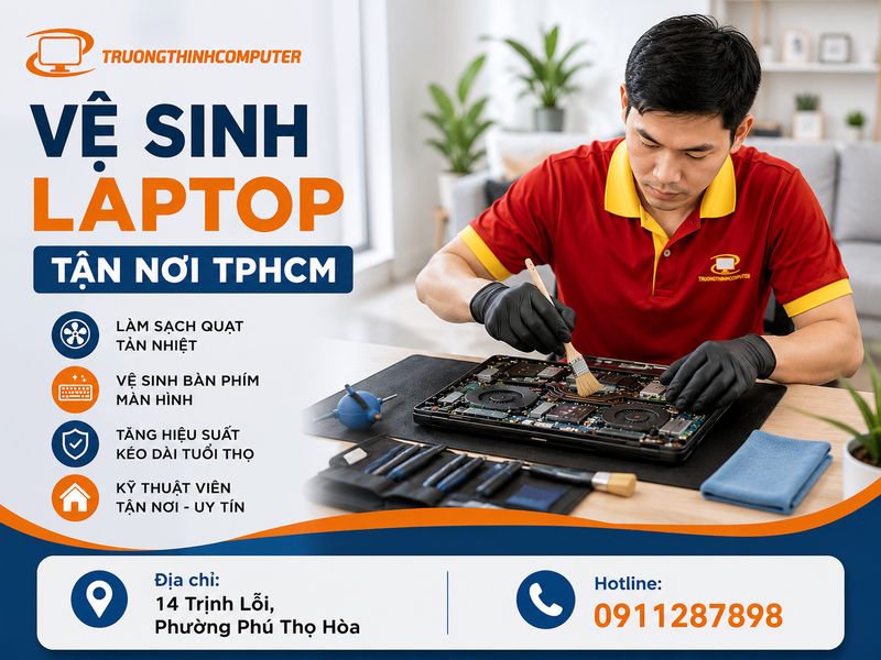 Vệ sinh laptop tận nơi TPHCM giá rẻ, uy tín, nhanh sạch sẽ