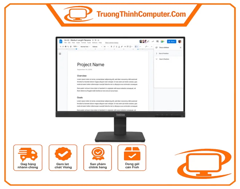 Màn hình Lenovo ThinkVision S22-4e, 21.5 inch FHD IPS 100Hz, màu đen, bảo hành 3 năm