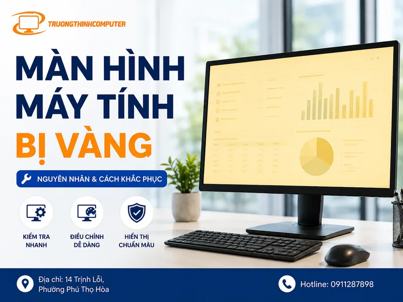 Màn hình máy tính bị vàng: Nguyên nhân và cách xử lý từng bước tại nhà